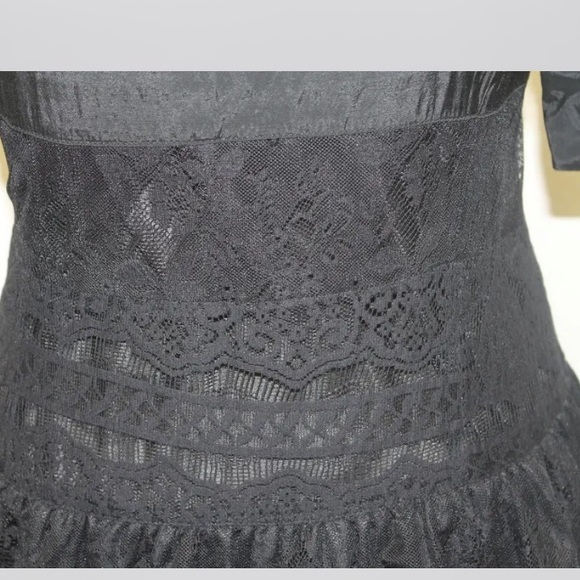 Esprit Women’s Lace Fit Flare Tiered Ruffle Dress Black Cotton Sz EU 38 - Picture 10 of 14